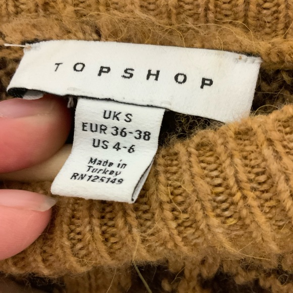Topshop animal print crop soft sweater 4 - Picture 4 of 5